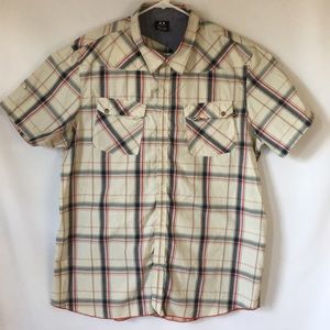 Oakley 2XL Button Down Plaid Checks Print Shirt